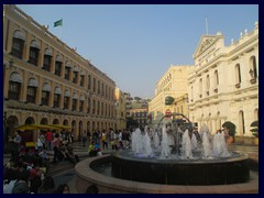 Fountain at Largo do Senado (Senate Square). The fountain has a solar clock sculpture and replaced a statue of an impopular Portugese soldier who slaughtered Chinese people.